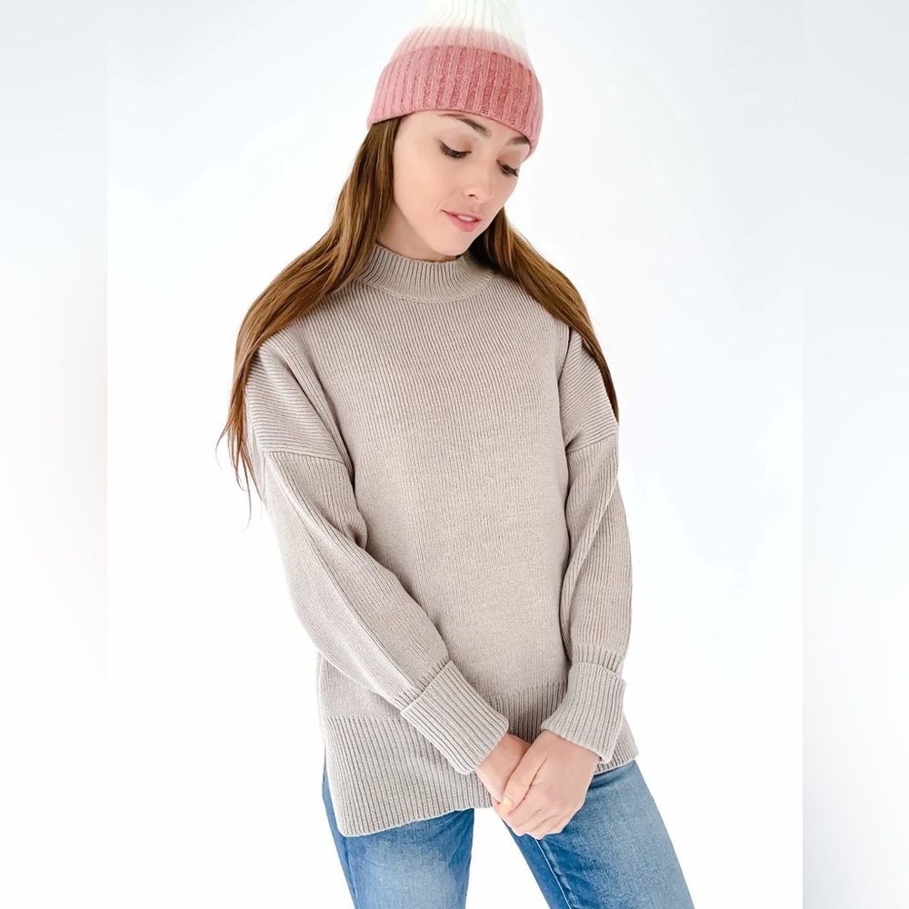 *NEW COLOR* Coco Mock Neck Sweater in Ice Grey